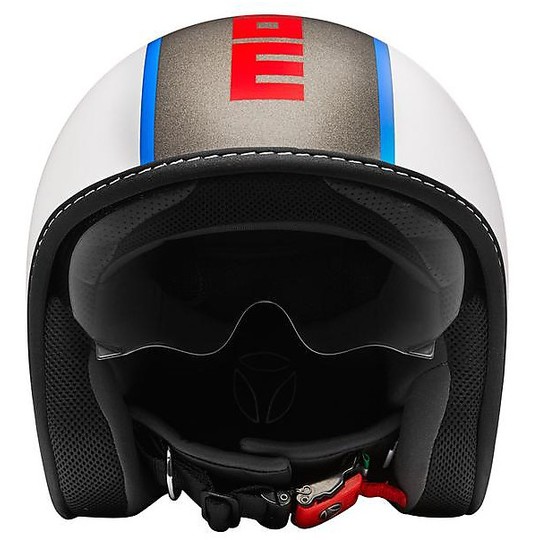 Motorcycle Helmet Jet Momo Design BLADE Matte White Decal Red