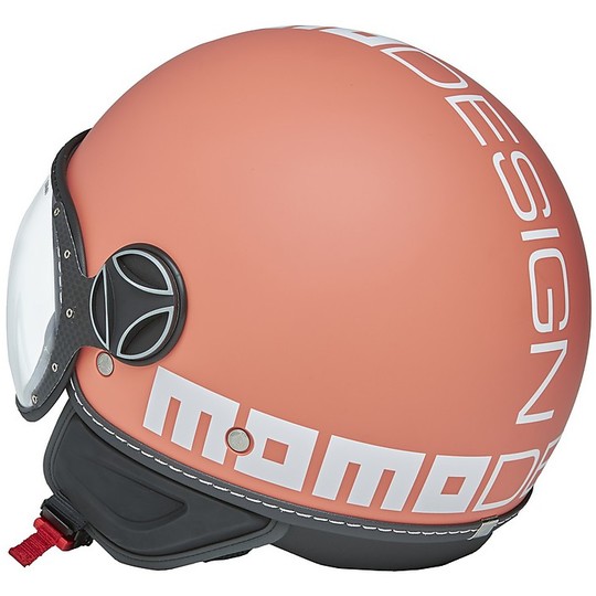Motorcycle Helmet Jet Momo Design FGTR Fighter CLASSIC Coral Matte White Decal