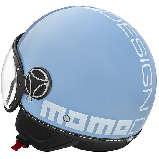 Motorcycle Helmet Jet Momo Design FGTR Fighter CLASSIC Glossy Blue Decal White