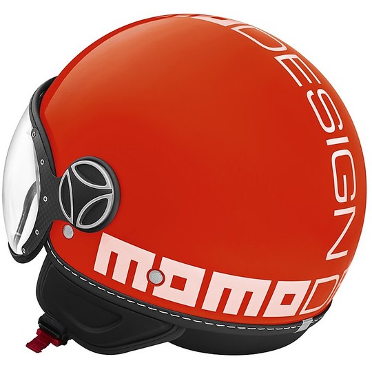 Motorcycle Helmet Jet Momo Design FGTR Fighter CLASSIC Glossy Red Decal White