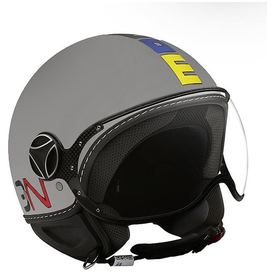 Motorcycle Helmet Jet Momo Design FGTR Fighter CLASSIC Multicolor Matt Gray