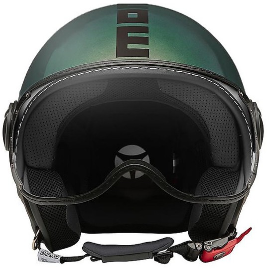 Motorcycle Helmet Jet Momo Design FGTR Fighter CLASSIC POP Iridescent Green Glossy Blue