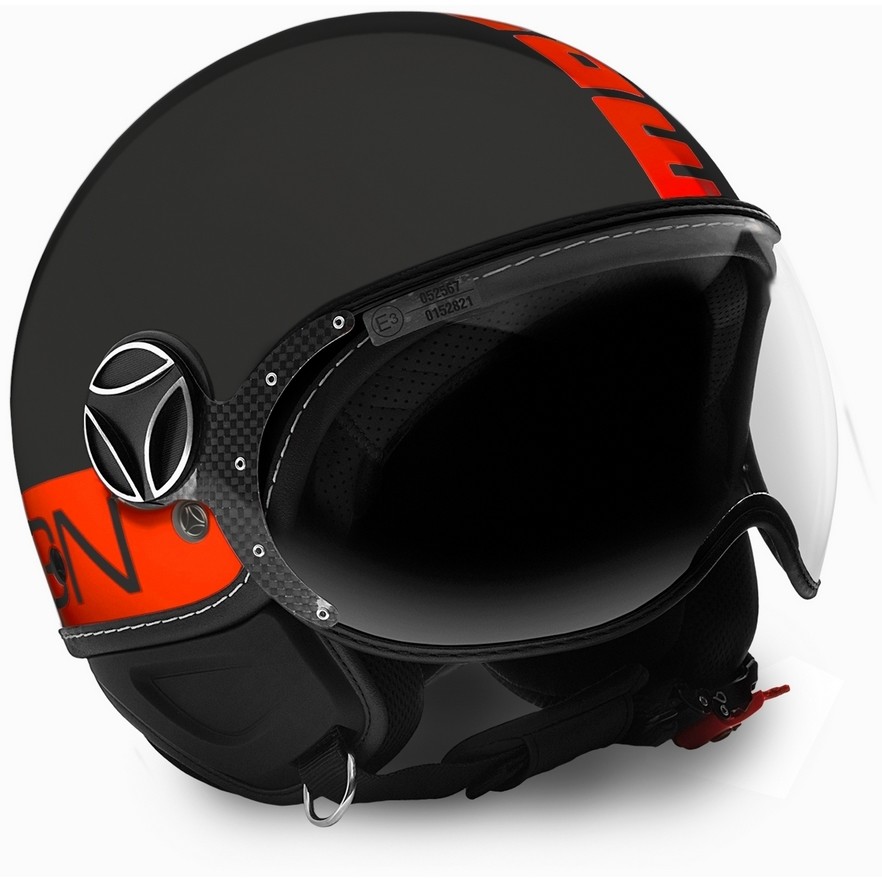 Motorcycle Helmet Jet Momo Design Fighter FGTR FLUO Matt Black Fluo Orange