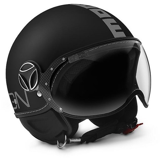 Motorcycle Helmet Jet Momo Design Figther Classic Matt Black Grey