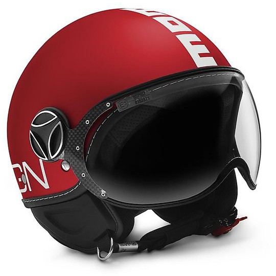 Motorcycle Helmet Jet Momo Design figther Classic Red Frost 