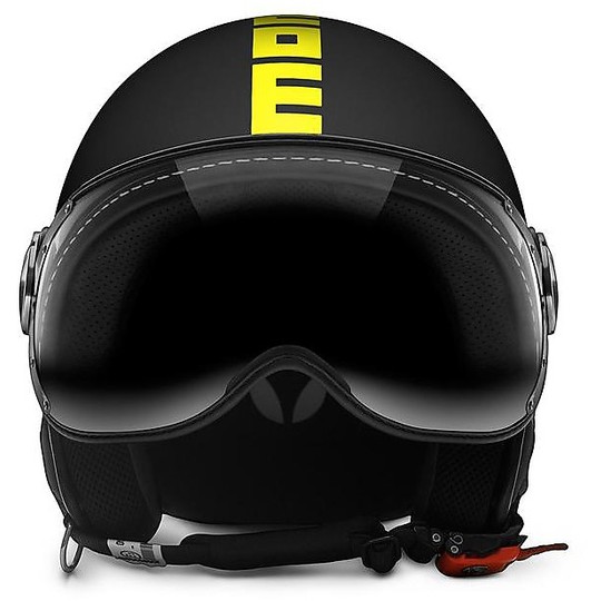 Motorcycle Helmet Jet Momo Design Figther Fluo Black Yellow  FrostFluo