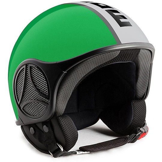 Motorcycle Helmet Jet Momo Design Minimomo S6 Green Silver black