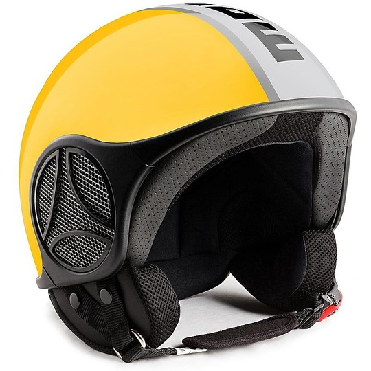 Motorcycle Helmet Jet Momo Design Minimomo S6 Yellow Silver black