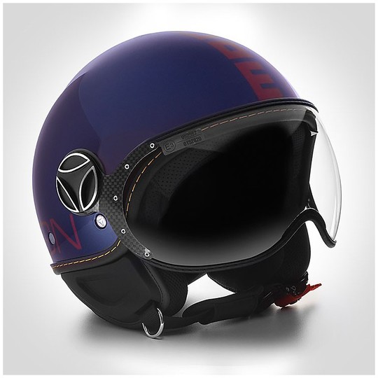 Motorcycle Helmet Jet Momo Design Model Fighter Evo Blue Metallic Bordeaux