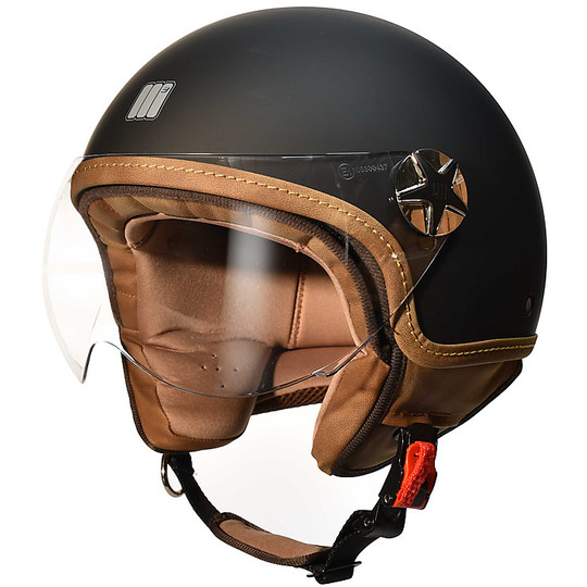 Motorcycle helmet Jet Motocubo ANT Matt black Helicopter visor