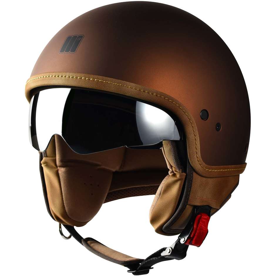 Motorcycle helmet Jet Motocubo Beetle Tobacco With Visor