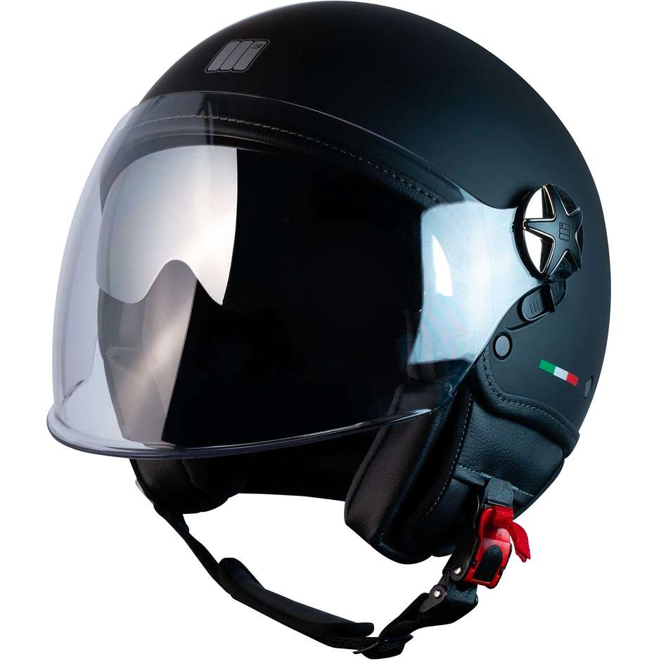 Motorcycle Helmet Jet Motocubo FLY EVO Matt Black Double Visor