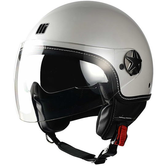 Motorcycle helmet Jet Motocubo Fly Glossy White Double Visor