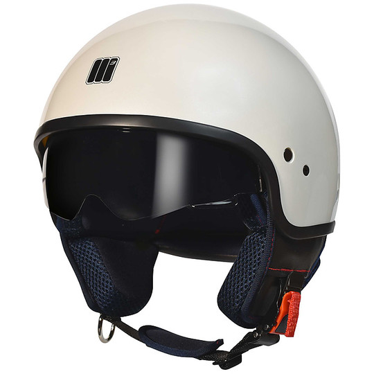 Motorcycle helmet Jet Motocubo Wasp white Pearl With visor