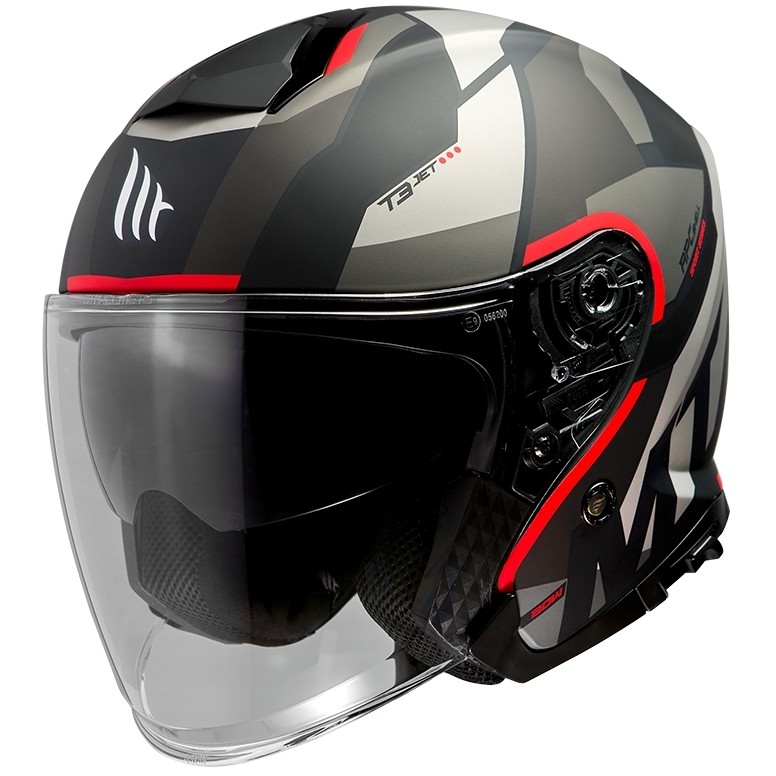 Motorcycle Helmet Jet Mt Helmet THUNDER Sv Jet BOW A5 Black Matt Red
