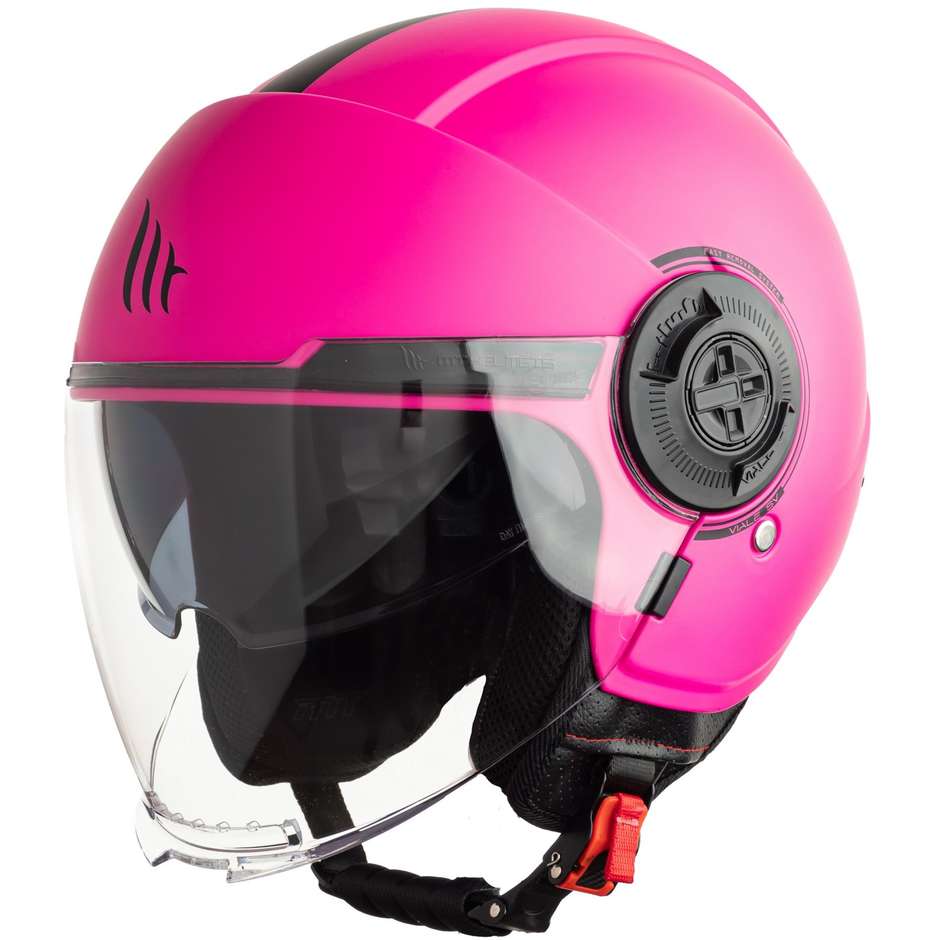 Motorcycle Helmet Jet MT Helmets VIALE sv Solid A8 Matt Pink