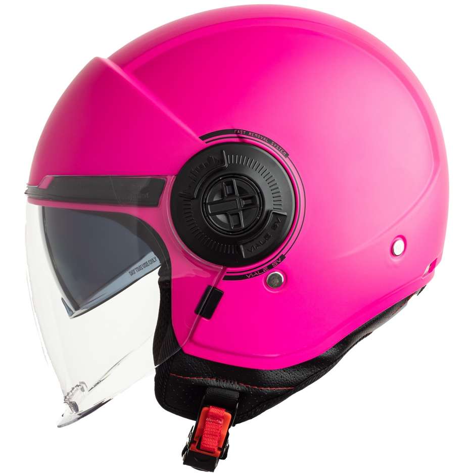 Motorcycle Helmet Jet MT Helmets VIALE sv Solid A8 Matt Pink