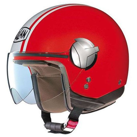 Motorcycle Helmet Jet Nolan N20 Traffic Caribe Plus Red White