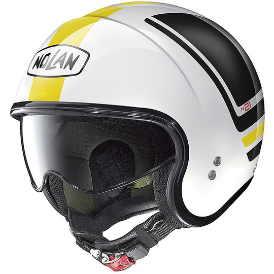 Motorcycle Helmet Jet Nolan N21 FLYBRIDGE 086 White Metal Yellow