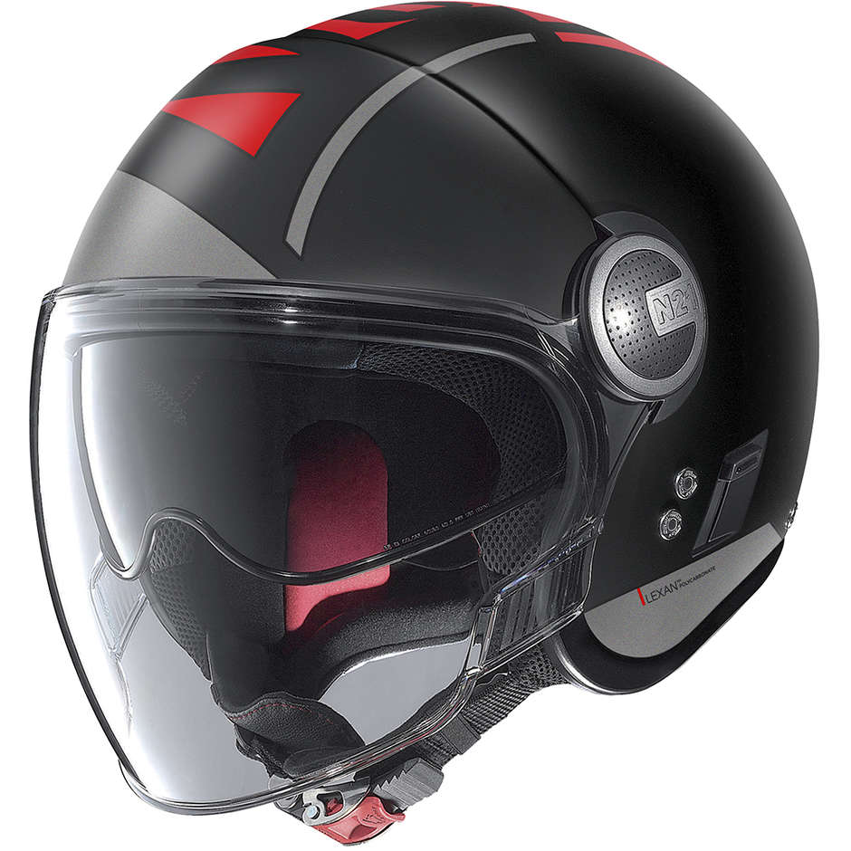 Motorcycle Helmet Jet Nolan N21 Visor AVANT-GARDE 073 Matt Black Red