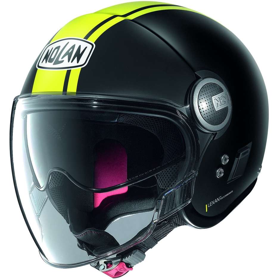 Motorcycle Helmet Jet Nolan N21 VISOR DOLCE VITA 101 Matt Black Yellow