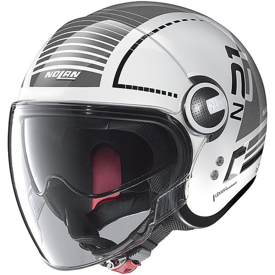 Motorcycle Helmet Jet Nolan N21 VISOR RUNABOUT 059 White Metal
