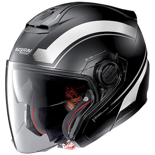 Motorcycle Helmet Jet Nolan N40.5 RESOLUTE 016 Black Matt White