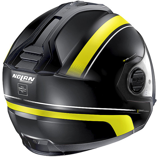Motorcycle Helmet Jet Nolan N40.5 RESOLUTE 018 Black Matt Yellow