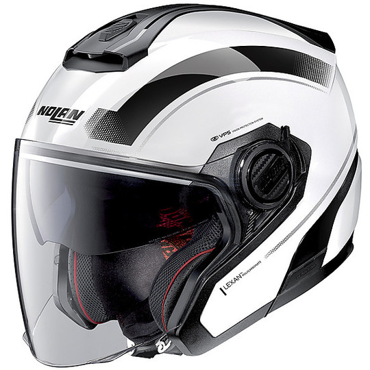 Motorcycle Helmet Jet Nolan N40.5 RESOLUTE 019 White Metal