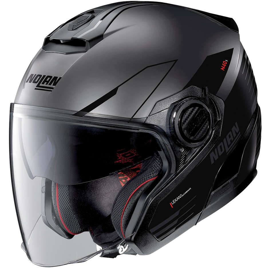 Motorcycle Helmet Jet Nolan N40-5 ZEFIRO N-Com 029 Lava Gray Opaco