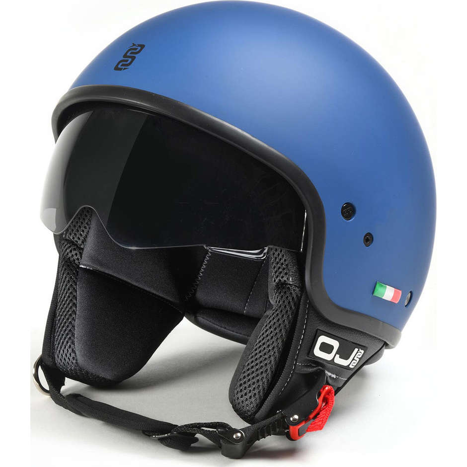 Motorcycle Helmet Jet OJ Matt Blue LEAF