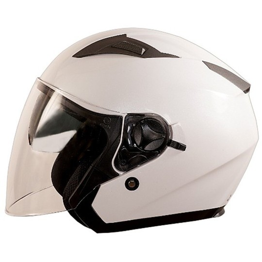 Motorcycle Helmet Jet One "Jettone" Double Visor White Pearl