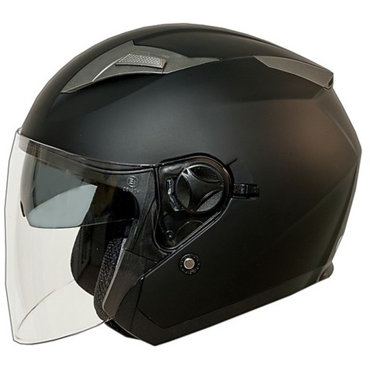 Motorcycle Helmet Jet One "Jettone" Dual Visor Matte Black