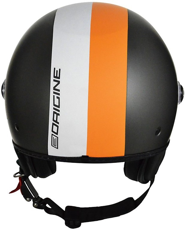 grey and orange motorcycle helmet