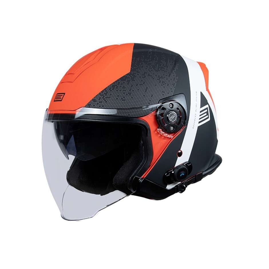 Motorcycle Helmet Jet Origin PALIO 2.0 + Bt Hyper Black Red Fluo Matt