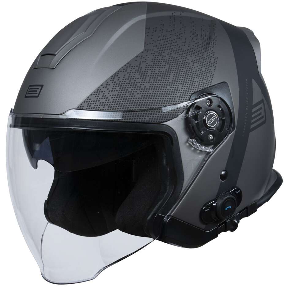 Motorcycle Helmet Jet Origin PALIO 2.0 + Bt Hyper Black Titanium Matt