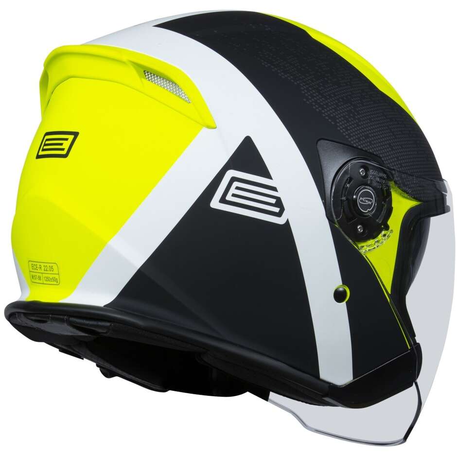 Motorcycle Helmet Jet Origin PALIO 2.0 + Bt Hyper Black Yellow Fluo Matt