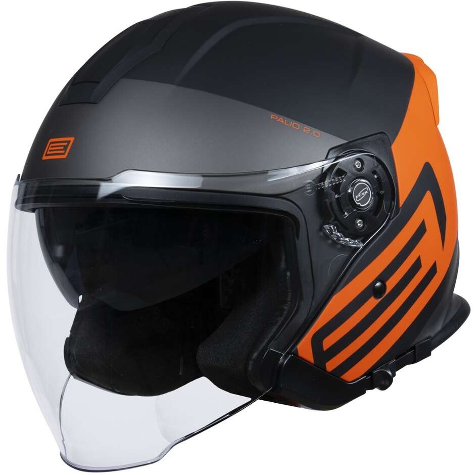 Motorcycle Helmet Jet Origin PALIO 2.0 Scout Fluo Orange Matt Black