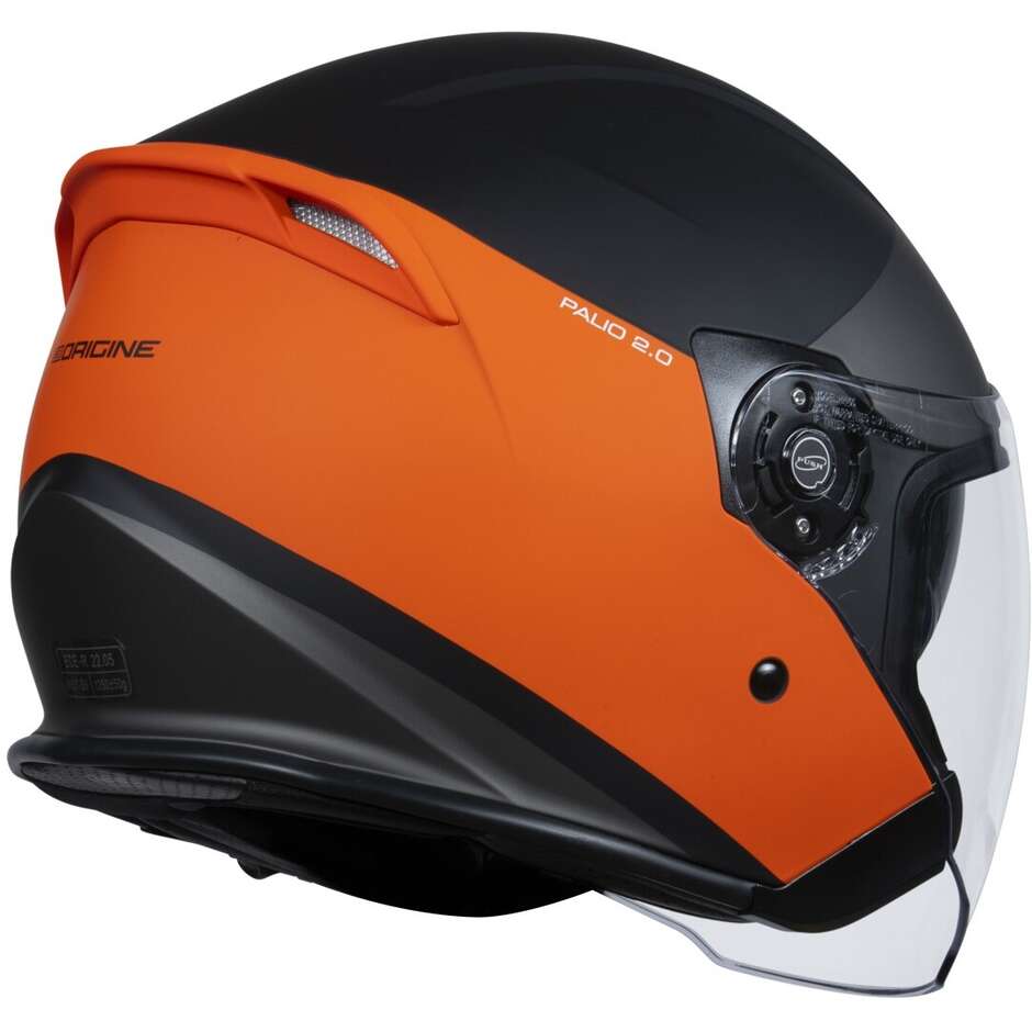 Motorcycle Helmet Jet Origin PALIO 2.0 Scout Fluo Orange Matt Black