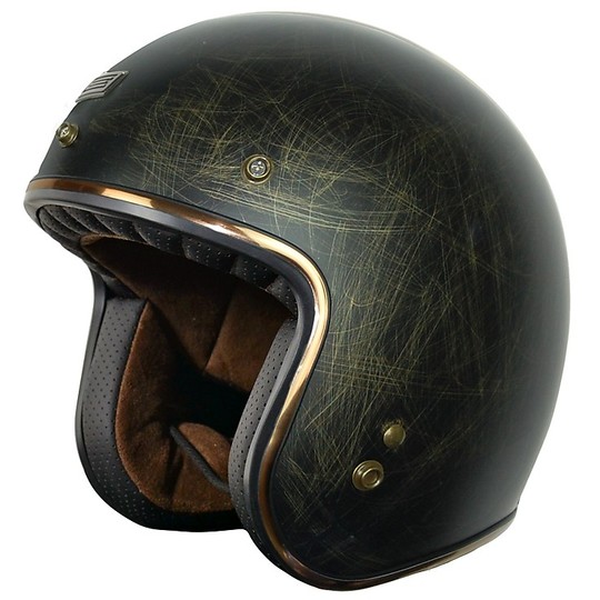 Motorcycle Helmet Jet Origin Primo Vintage Custom Bronze Matt Chess