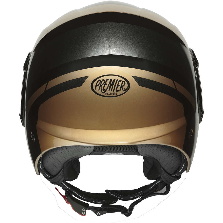 Motorcycle Helmet Jet Premier COOL OPT 19 Black Gold