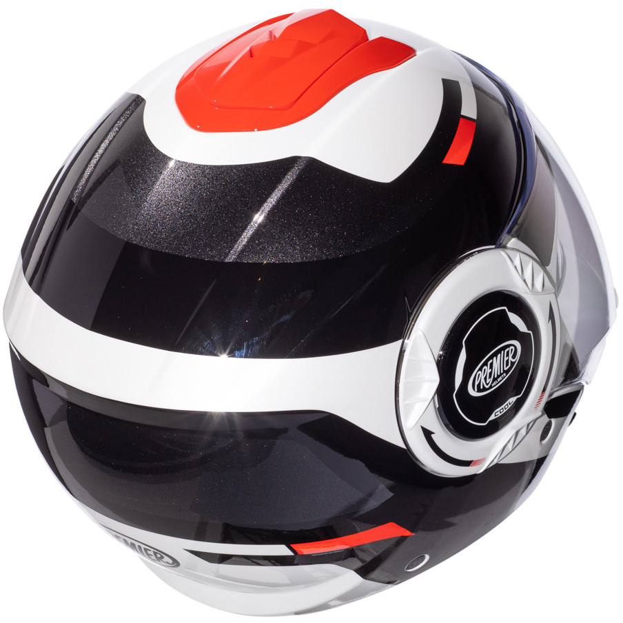 Motorcycle Helmet Jet Premier COOL OPT 2 Black White Red