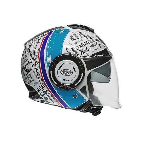 Motorcycle Helmet Jet Premier COOL RD 12 White Blue