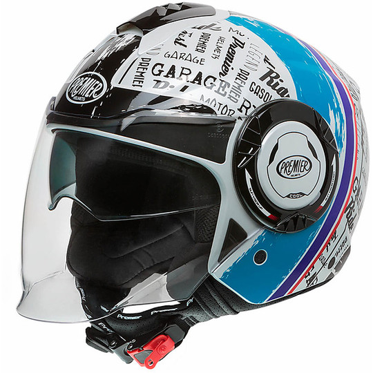 Motorcycle Helmet Jet Premier COOL RD 12 White Blue
