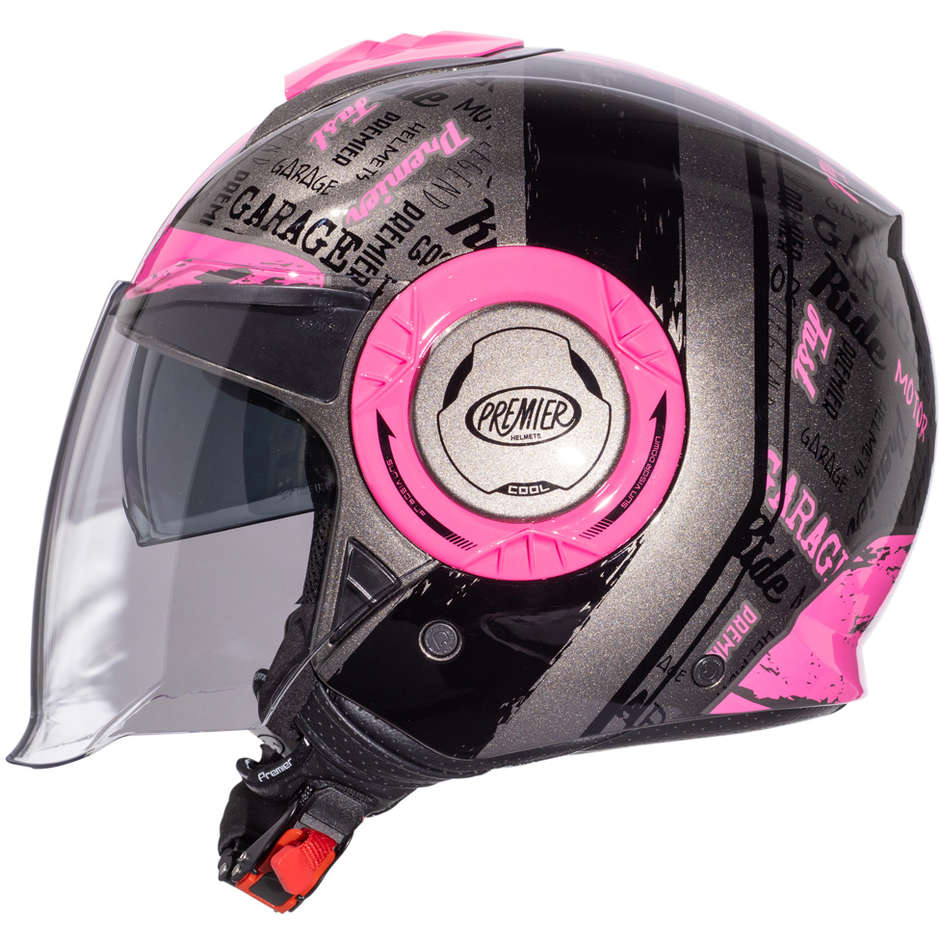 Motorcycle Helmet Jet Premier COOL RD 18 Black Fuchsia