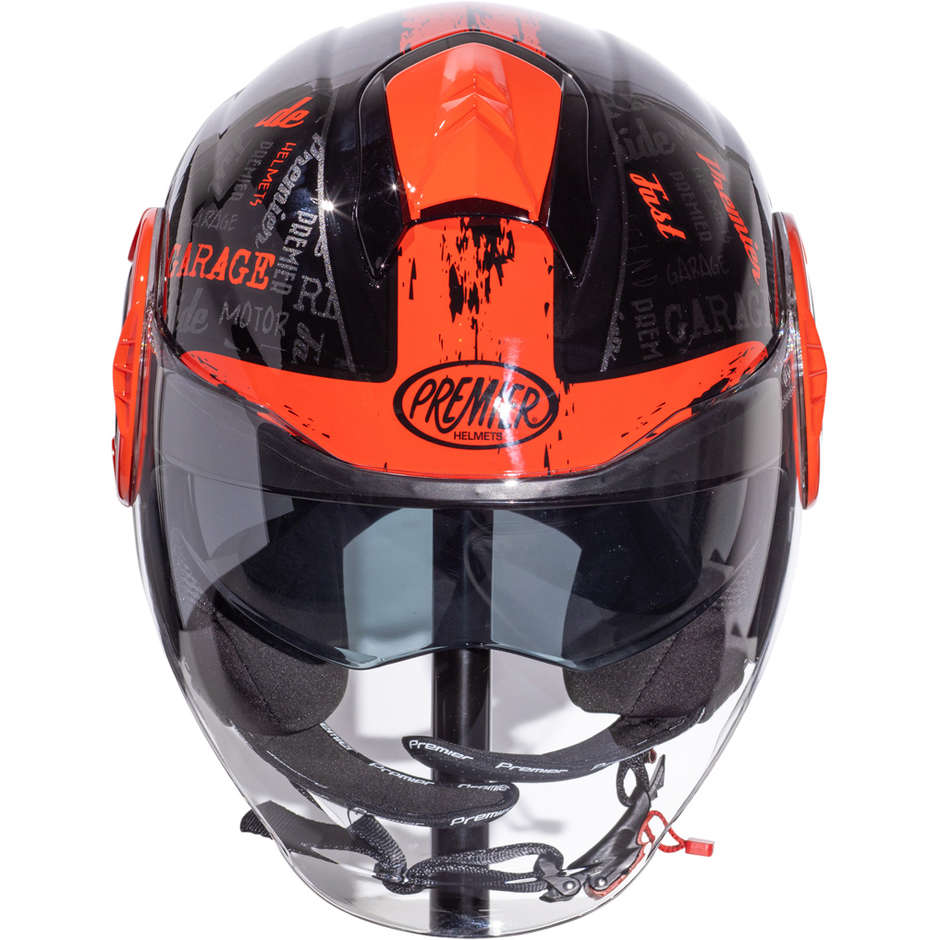 Motorcycle Helmet Jet Premier COOL RD 92 Black Red
