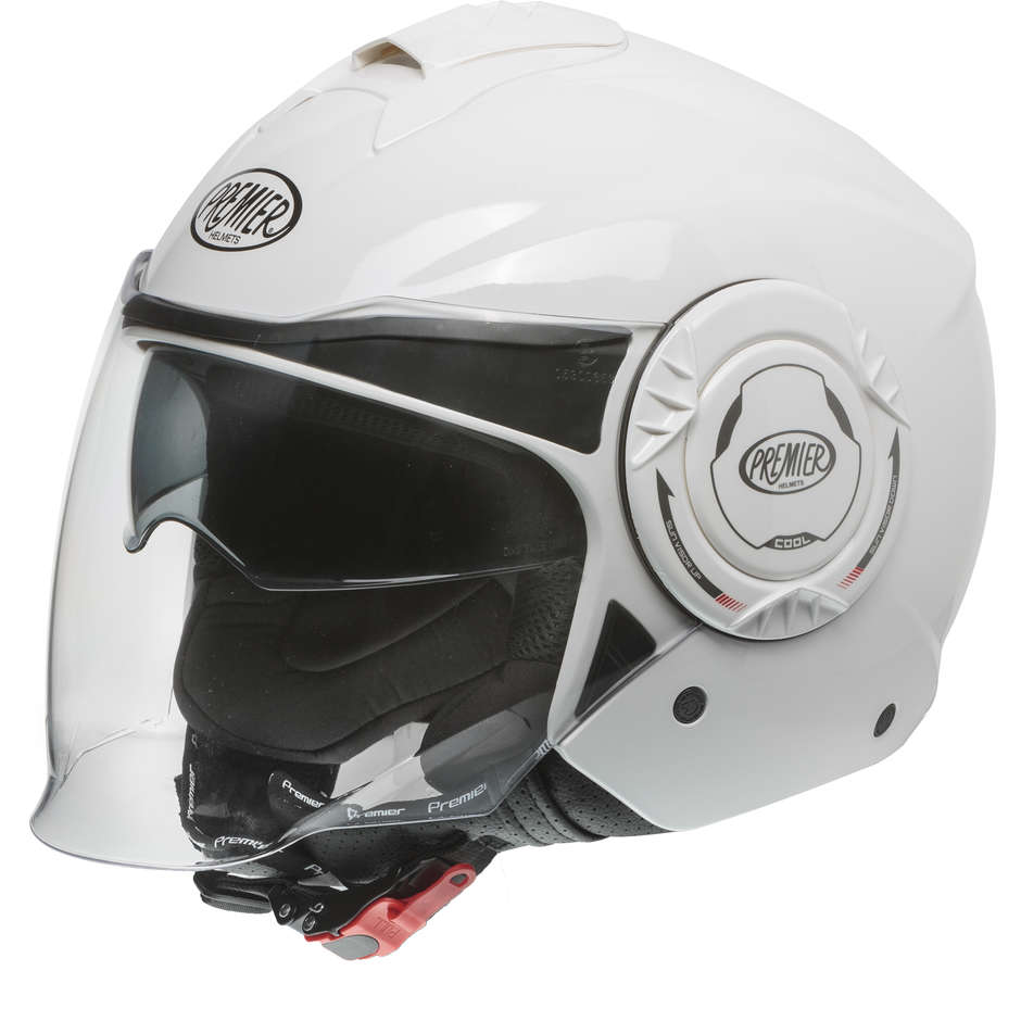Motorcycle Helmet Jet Premier COOL U8 Glossy White