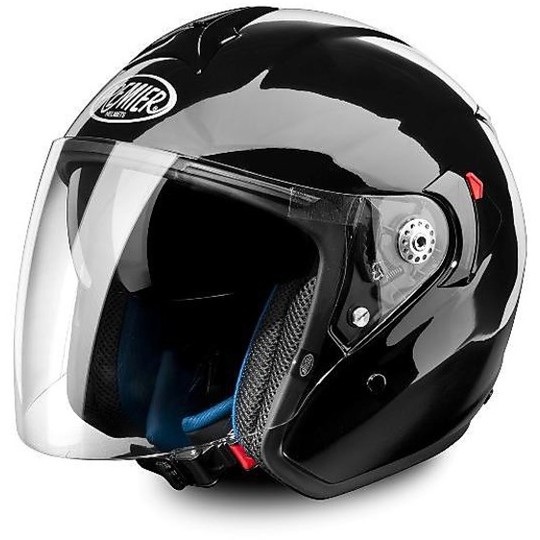 Motorcycle Helmet Jet Premier JT4 Touring visor Long Gloss Black