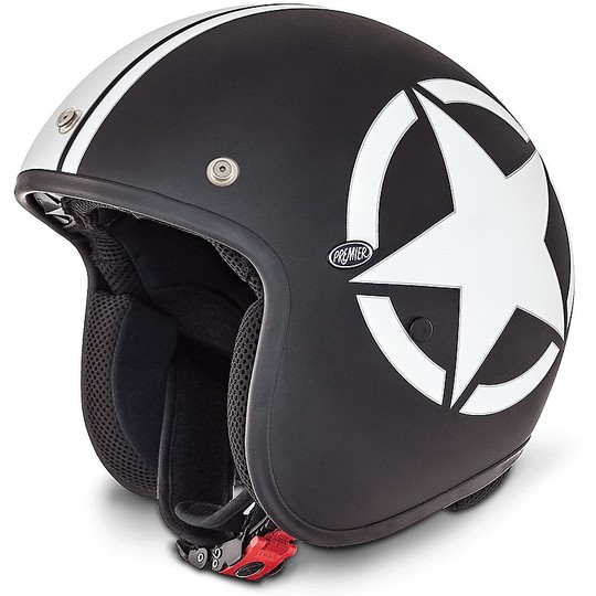 Motorcycle helmet jet Premier Le Petit Star Classic 9 Bm Matt Black