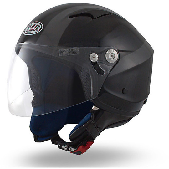 Motorcycle Helmet Jet Premier Pepe Fiber With Visor Tiny Matte Black